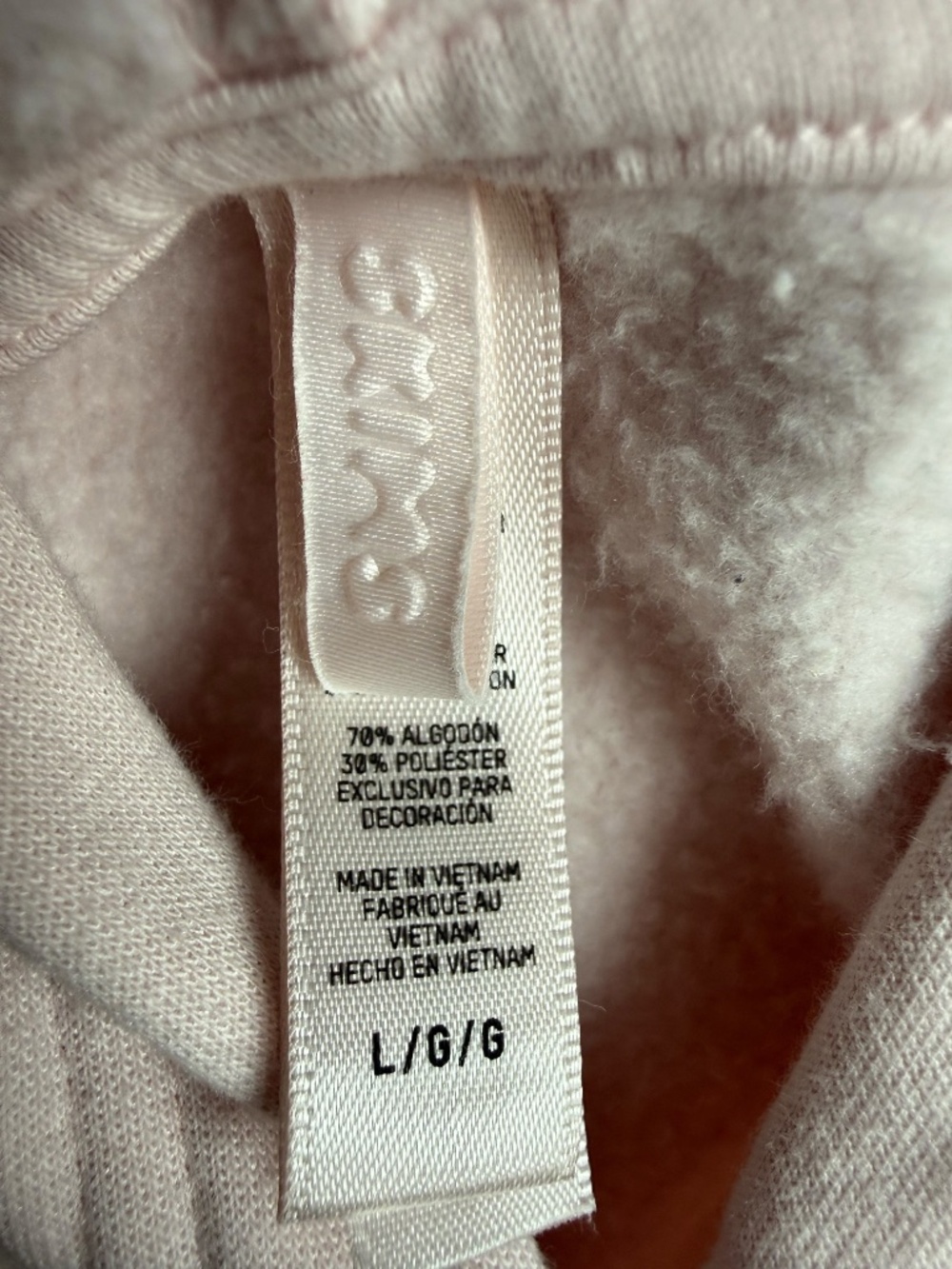 Skims Barely Pink Crop Hoodie Sz L - Picture 4 of 5